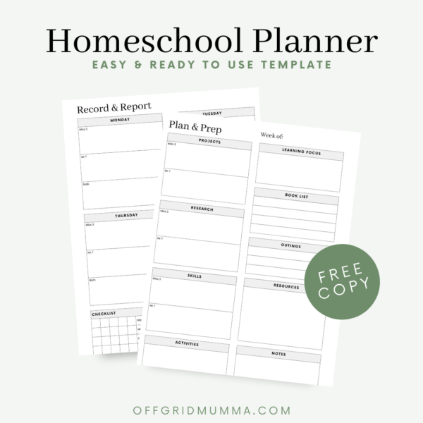 Homeschooling Planning & Recording Template